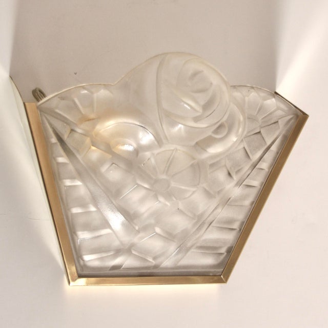 Metal French Art Deco Wall Lights by David Guéron for Degué, 1930s, Set of 2 For Sale - Image 7 of 10