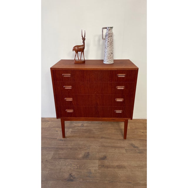 Mid-Century Danish Teak Chest of 4 Drawers, Scandinavia, 1960s For Sale - Image 11 of 18
