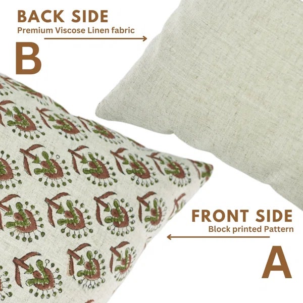 Fabdivine Handmade Pillow Cover 12x20 Inch Block Printed - Gurukul For Sale - Image 4 of 5