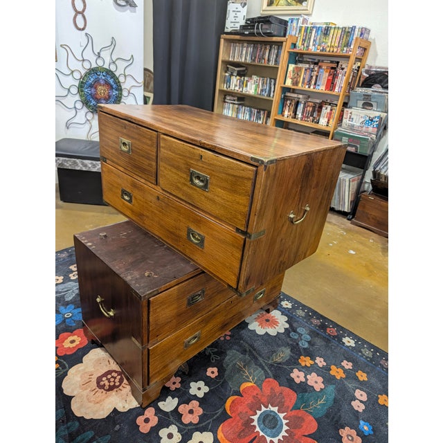 Antique Victorian - British Campaign Chest of Drawers For Sale - Image 14 of 15