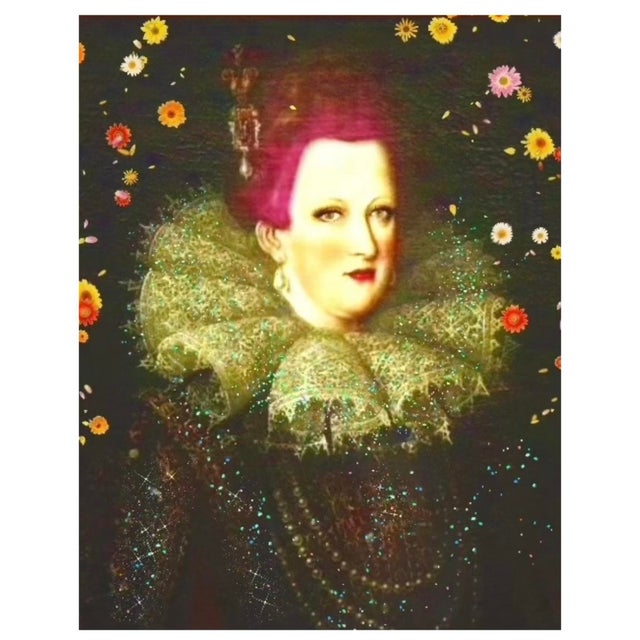 Renaissance Beauty in Red Digital Painting | Chairish