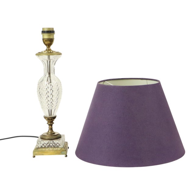 Empire Table Lamp in Cut Crystal with Diamond Pattern and Gilt Bronze, 1890s For Sale - Image 11 of 17