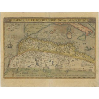 Antique Map of North Africa by Ortelius, 1580s For Sale