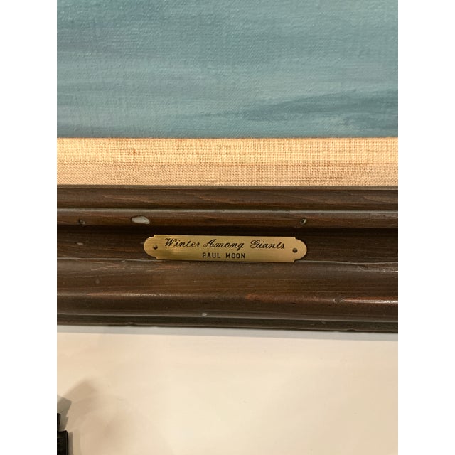 The art is an original oil painting on canvas titled "Winter Among Giants" by artist Paul Moon, created in 1979. The large...