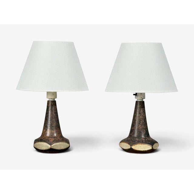 1960s Marianne Starck, Table Lamps, Brown Stoneware - Pair For Sale - Image 4 of 14