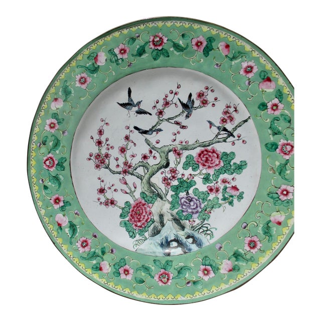 Canton Enamel Serving Tray For Sale