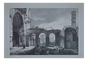 G. Engelmann, Roman Temples, Offset Print, Early 20th-Century