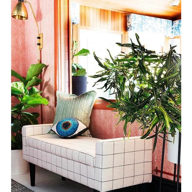 2020s "Emerson" Blue Eye Sculpted Pillows - a Pair, Original Textile Art For Sale - Image 5 of 9