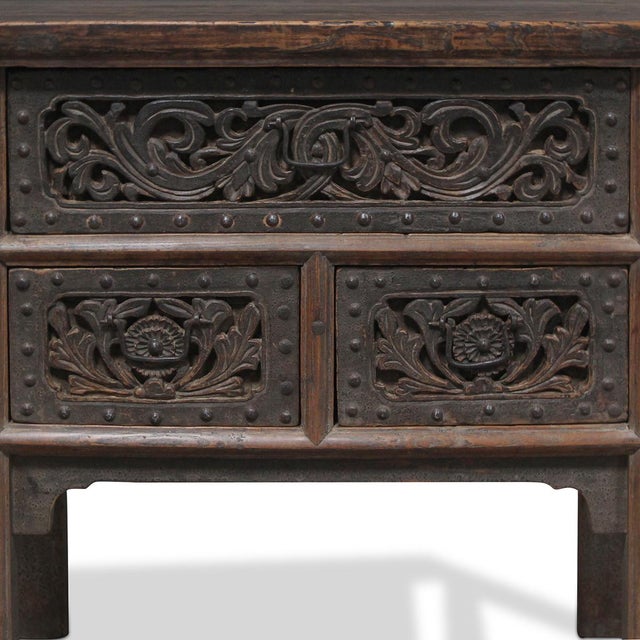 This intricately carved coffer from Shaanxi, China (mid 1800s) was traditionally used to store important documents and...