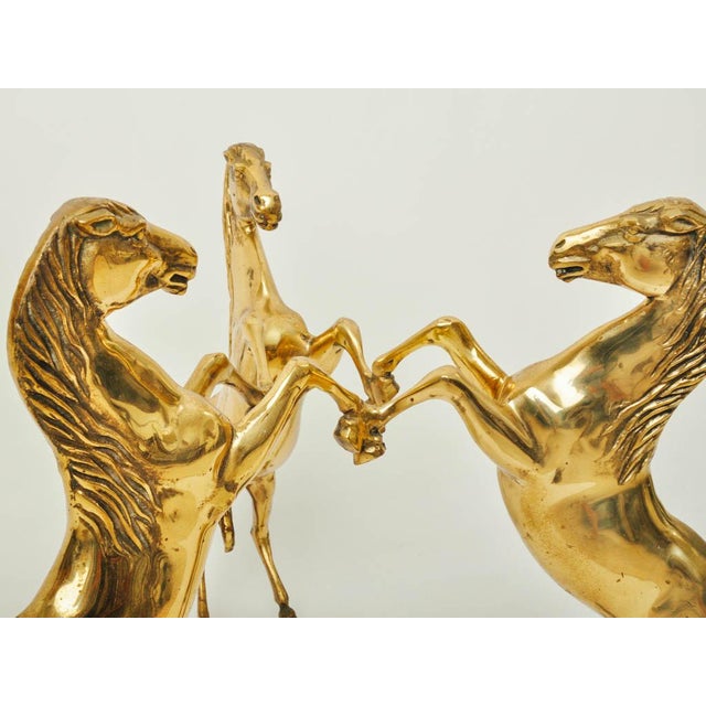 Brass Horse Pedestal Based Glass Top Coffee Table Chairish