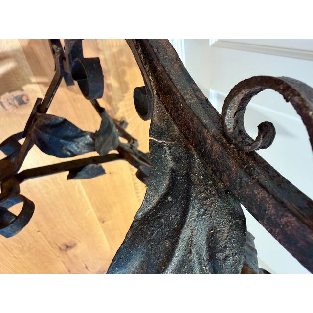 Continental Wrought Iron Tripod Plant Stand With Scrollwork and Foliage Circa 1880 For Sale - Image 16 of 17