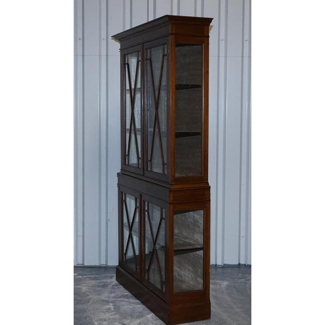 English 19th Centry Glazed Display Curio Cabinet with Fixed Shelves For Sale - Image 16 of 18