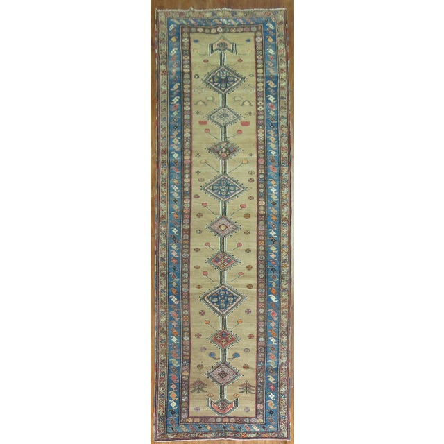 Tribal Antique Persian Kurd bidjar Runner from the 2nd quarter of the 20th Century Measures: 3'6'' x 12'5''.