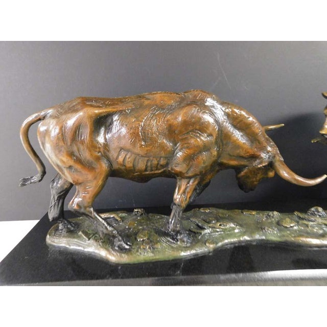 Bronze Don Hunt "The Exchange" Bulle&bear Bronze Sculpture Beautiful Art Rare! Obo For Sale - Image 8 of 10