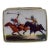 Sterling Silver Pill Box W/ Ceramic Polo Players Lid Plaque For Sale