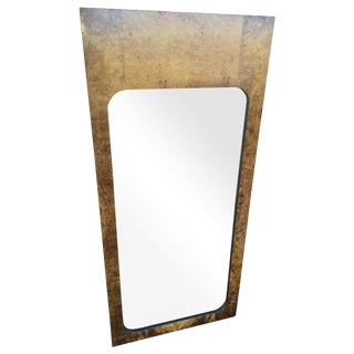 Milo Baughman for Lane Burled Olive Wood Mirror For Sale
