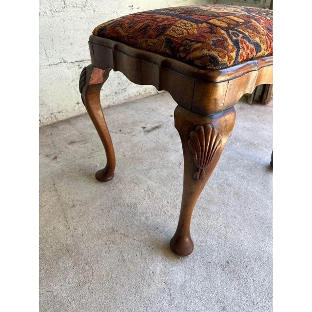 Wood 20th Century French Provincial Style Walnut Footstool or Ottoman For Sale - Image 7 of 17
