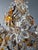 1950s Amber Crystal Glass Brass Flower Chandelier For Sale - Image 12 of 13