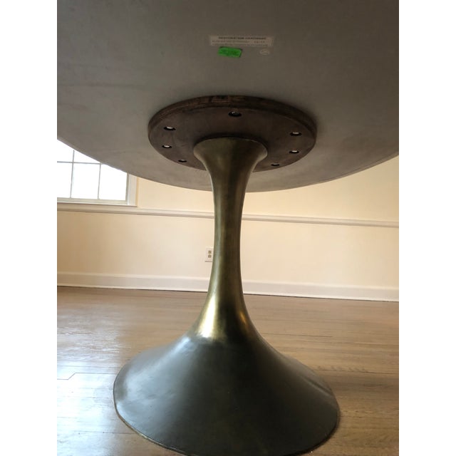 Contemporary Restoration Hardware Aero Marble Oval Dining Table Chairish