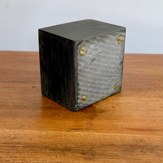 Modern Slate Stone Paperweight Cube With Initial “V” For Sale - Image 6 of 7