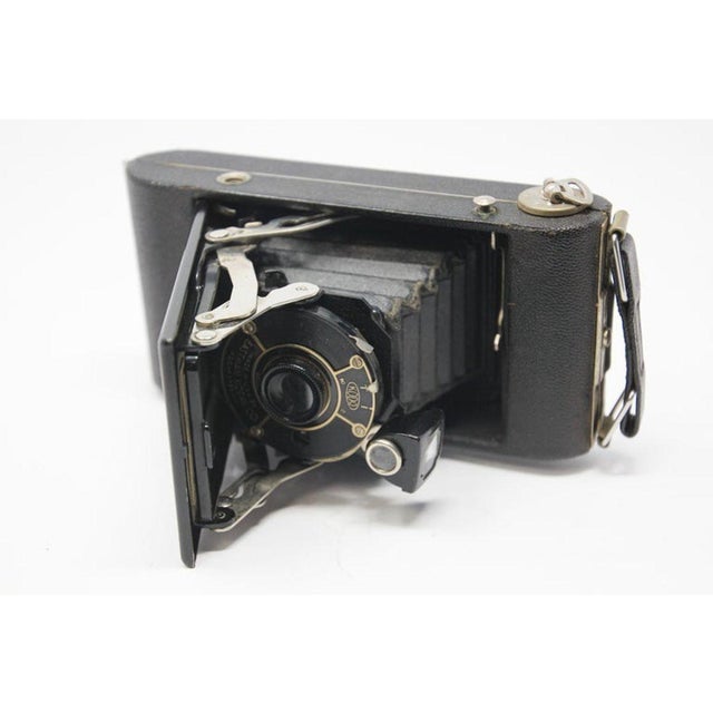 Mid-Century Modern Antique Eastman Kodak 3a Folding Pocket Camera With Leather Case For Sale - Image 3 of 8