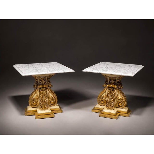 Pair of 1970 Fuggiti Studios Gilt Marble Top Pedestal Side Tables For Sale - Image 10 of 10