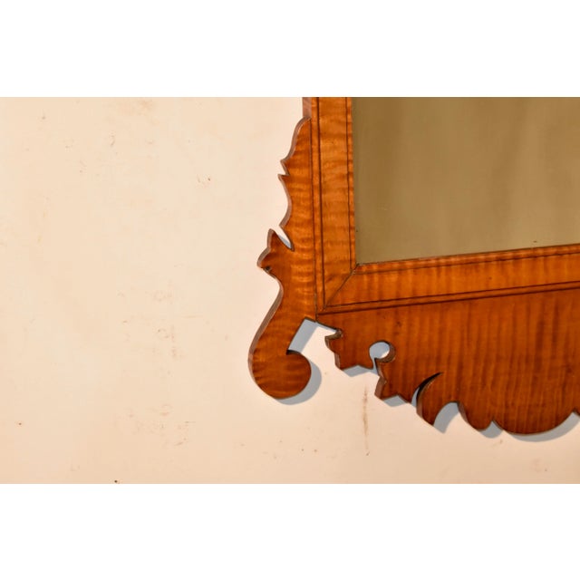 19th Century American Tiger Maple Mirror For Sale - Image 4 of 8