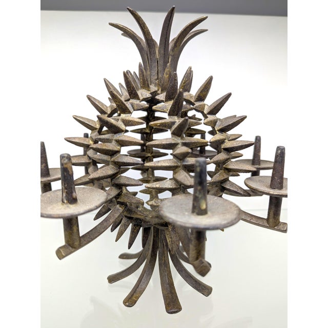 Metal Candlestick Pineapple in Cast Iron by Jens H. Quistgaard for IHQ Danish Designs Ltd., Denmark, 1960 For Sale - Image 7 of 11