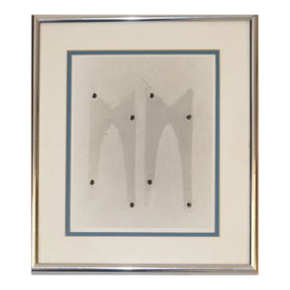 Mixed Media Chrome Framed Paper Cut Art Mid-Century Modern 1980s For Sale