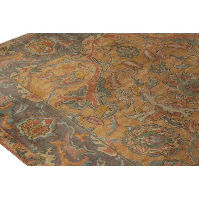 Antique Polonaise Style Extra-Long Runner Rug, Gold With Florals - Rug & Kilim For Sale In New York - Image 6 of 9