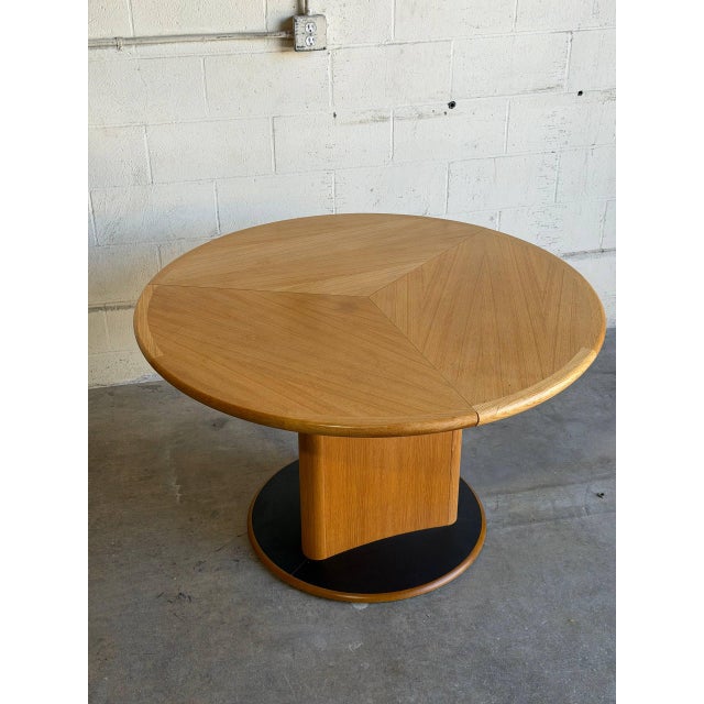 Mid 20th Century Skovby Sm33 Danish Teak Round Dining Table Expandable Butterfly Extension For Sale In Los Angeles - Image 6 of 10