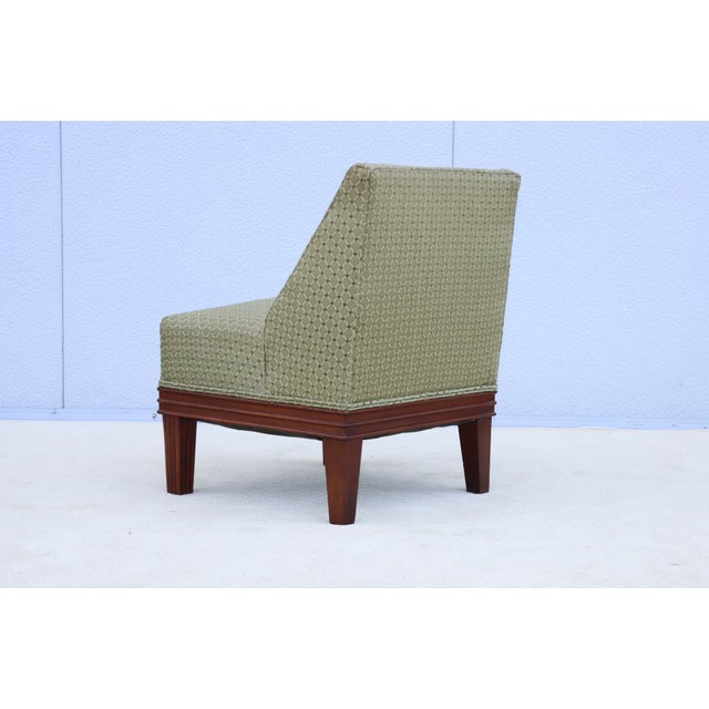 1940's Tommi Parzinger Mahogany Slipper Chair For Sale - Image 11 of 18