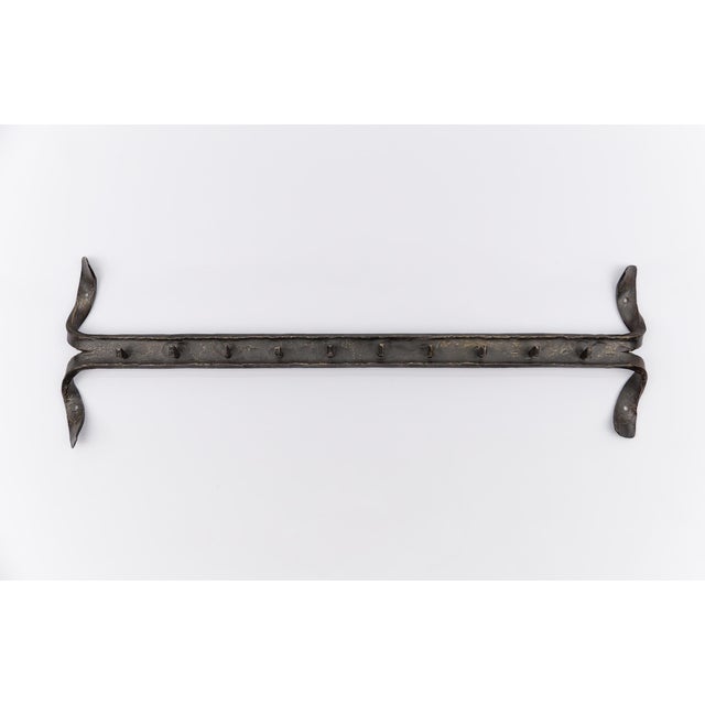 Mid-Century Modern French Handmade Wrought Iron Wall Coat Rack, 1960s For Sale - Image 9 of 9