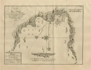 Antique Map of a Bay on the Coast of Chile, 1749