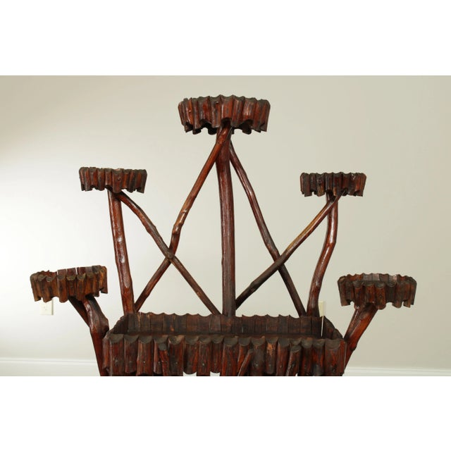 Antique 19th Century 7 Arm Hickory Twig Plant Stand For Sale - Image 9 of 13