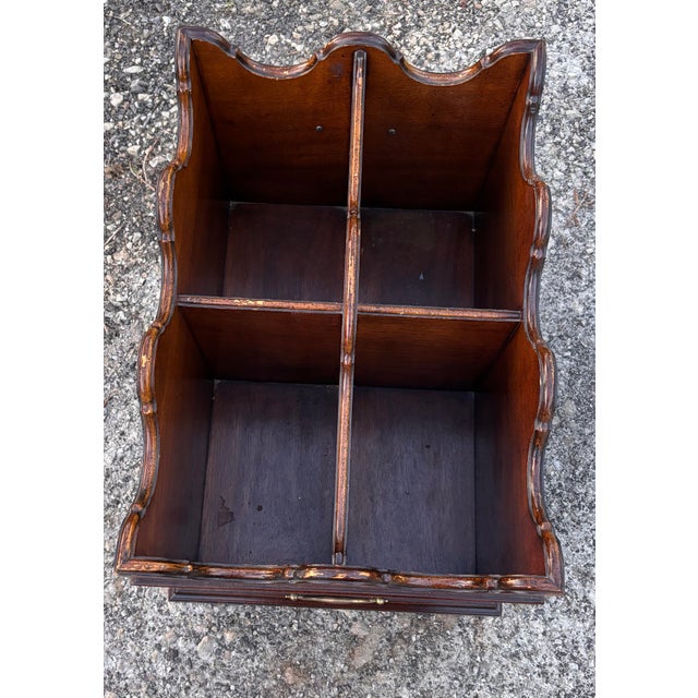 Vintage Georgian Style Chippendale Mahogany Cellerette Decanter Box For Sale - Image 10 of 12