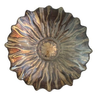 Sunflower Art Glass Bowl For Sale