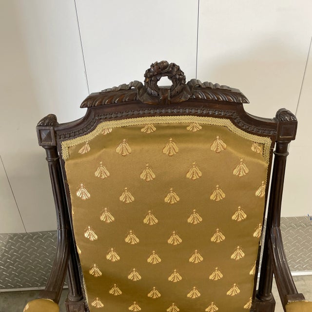 French French Louis XVI Open Arm Chair For Sale - Image 3 of 5