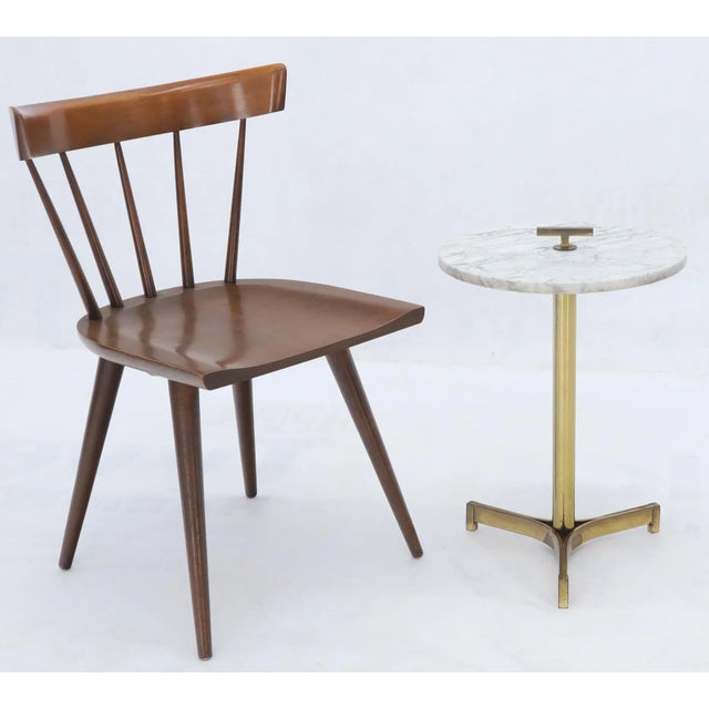 Mid-Century Modern solid brass or bronze base occasional side table with carry handle attribute to Parzinger.