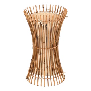 Floor Lamp in Cotton, Bamboo and Rattan from Franco Albini, Italy, 1950s For Sale