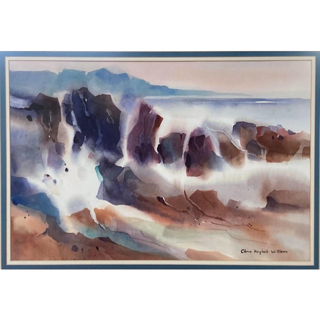 Abstract Abstract, Attractive Watercolor California Seascape Painting by c.k. Williams For Sale - Image 3 of 5