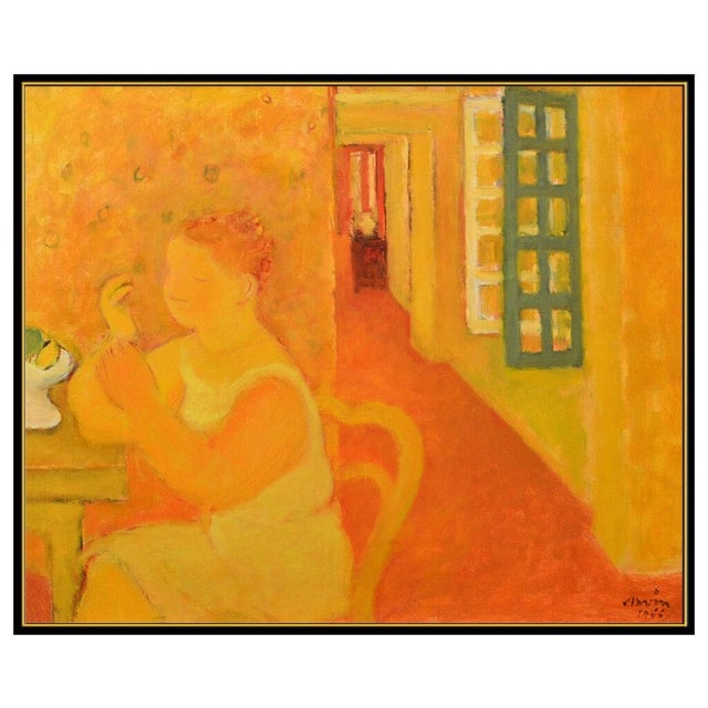 Figurative 1960s Femme a la Fenetre, Maurice Louis Savin For Sale - Image 3 of 5