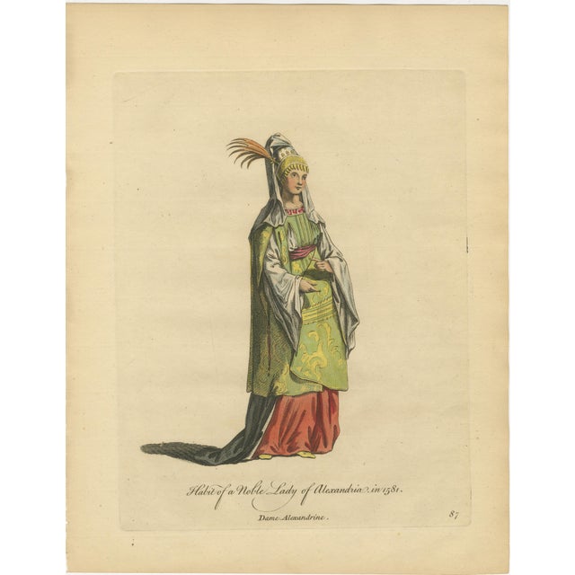 Habit of a Woman of Africa in 1581, Early Ethnographic Costume Engraving, 1749 : A refined and visually captivating early...