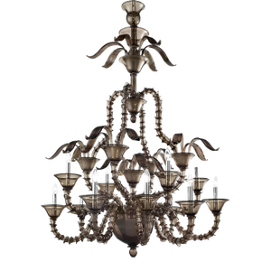 Handcrafted Modern Fumé Murano Glass Chandelier – Ca’ Rezzonico Collection