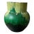 1970s Hand-Painted Green and Chartreuse Organic Moderns Earthenware Vase For Sale