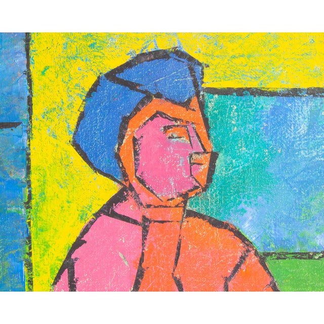 Textile Abstract Oil on Canvas Painting of a Nude Figure by Oravetz For Sale - Image 7 of 8