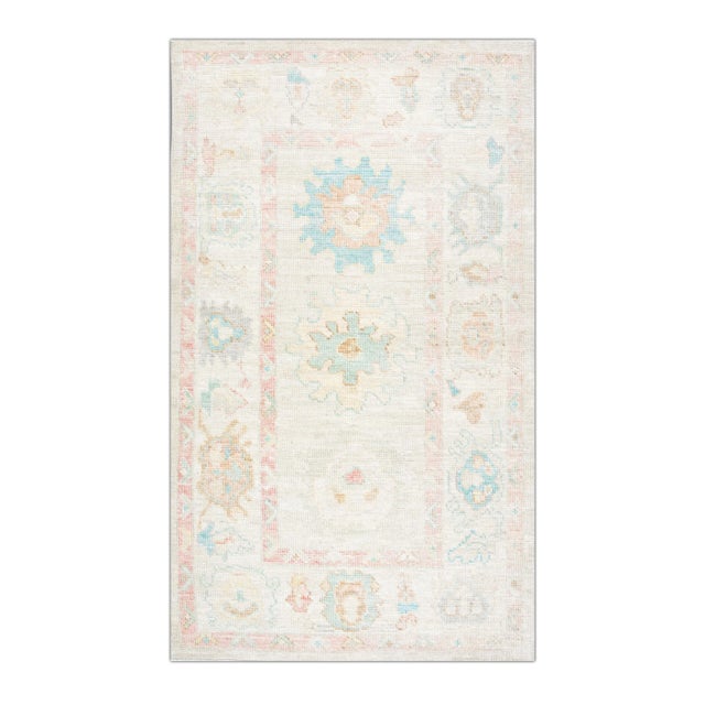 Pink Early 21st Century Multicolor Handwoven Turkish Oushak Rug 3'1" X 5'2" For Sale - Image 8 of 8