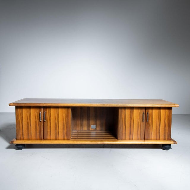 Italian Lowboard in Wood, 1970s For Sale - Image 9 of 12