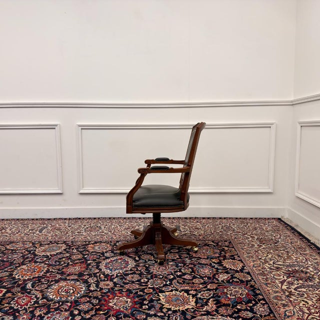 English Chesterfield Office Chair For Sale - Image 3 of 8