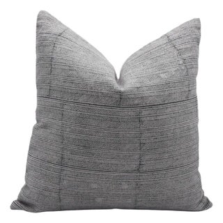 Fabdivine Handmade Block Printed Cushion Cover 26x26 Inch Thick Linen-Black Leheriya For Sale